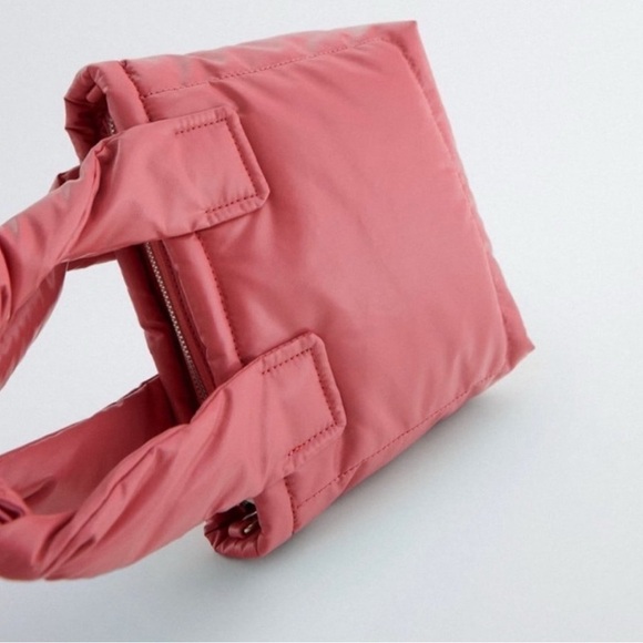 NWT Zara quilted nylon puffer pink mini bag - Picture 5 of 12